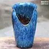 Vaso de flores carnudo doméstico fita de incisão alta entalhe planta zisha cerâmica penhasco pilha velha vaso respirável
