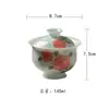 Tigela de Porcelana Branca com Tampa, Flor de Rosa Pintada à Mão em Cerâmica, para Uso Doméstico, Xícara de Chá de Parede Fina, Conjunto de Chá Kung Fu, Recipiente para Preparo de Chá que Não Queima as Mãos