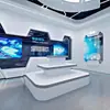 Expositor Único Inspirado en la Tecnología, Expositor de Gabinete Circular de Múltiples Niveles Iluminado Creativo