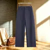 Pantalones de pierna ancha de algodón, súper elegantes, fluidos, versátiles, casuales, hechos a medida para mujer, nueva colección otoño 2026, cintura elástica, tiro alto, favorecedores