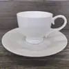 Taza de Café de Porcelana de Hueso Blanca Pura para Uso Doméstico, Pequeño Lujo de Estilo Europeo para el Té de la Tarde (Taza y platillo B) Taza y platillo de café