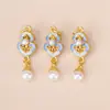 Accesorio de colgante Ruyi de perla dorada mate, nuevo colgante de perla auspiciosa con esmalte al aceite estilo chino, accesorio pequeño para joyería de pulsera DIY