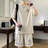 Camiseta de manga corta para adolescentes Hombres Verano 2024 Nuevo Ropa Traje de hombre Coreano Conjunto holgado de hombres guapos