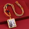 Colgante Thangka Estilo Étnico Zorro Dorado de Nueve Colas Zakiram Vida Pasada y Vida Presente Retrato Thangka Estilo Tíbet Caja Gawu