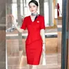 Vestido Profissional Elegante com Decote em V, Uniforme de Aeromoça da Eastern Airlines, Vestido para Escola Profissional de Salão de Beleza de Hotel, Estilo Verão Feminino