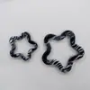 Hebilla Decorativa Forma de Estrella de Mar Blanca Patrón de Resina Amarilla Delantera Hebilla de Conexión para Traje de Baño Anillo para Traje de Baño DIY