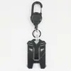 Porta-credencial retráctil para escalada al aire libre en stock con alta elasticidad, cable de acero grueso, llavero retráctil anti-pérdida y anti-robo para tarjeta de identificación