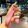 Llavero Starbucks Taza de Té con Leche Muñeco de Dibujos Animados Llavero de Coche Colgante para Bolso Máquina de Garra Regalo Pequeño Venta al por Mayor