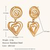 Europa y Estados Unidos transfronterizos temperamento retro acero inoxidable chapado en oro de 18 quilates pétalos amor vieira estrella de mar costura pendientes mujer