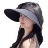 Sombrero de sol de verano con ala ancha, sombrero transpirable para exteriores de seda helada con parte superior abierta, sombrero de moda con correa para protección solar UV