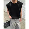 Chaleco Súper Atractivo para Hombre Verano Holgado Cuello Redondo Chaleco Superior 2025 Nuevo Diseño de Marca de Moda Americana Camiseta sin Mangas