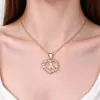 Tangjia Tk Venta Caliente Transfronteriza Deseo Nuevo Amazon Oro Rosa Flor Corazón Collar