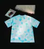 Camiseta tie-dye lavada de algodón puro de peso pesado de 230 g, retro transfronteriza, talla grande, corte holgado, hombros caídos, manga corta moderna, venta al por mayor