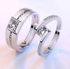Anel de casal high-end de venda quente europeu e americano banhado a platina anel aberto nicho design senso dominador anel masculino temperamento anel feminino
