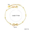 Moda Transfronteriza Simple Pulsera de Acero Inoxidable Figura de Infinito 8 Circonita Exquisita Joyería de Alto Nivel Chapada en Oro de 18 Quilates Venta al por Mayor para Mujeres