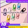 Chaveiro Metálico Pintado em Cores Doces com Mosquetão Gancho Colorido Pintado com Spray Pingente de Bolsa Acessório DIY Gancho de Porta em Forma de U