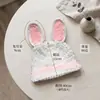 Fuente transfronteriza fotografía de recién nacidos hecho a mano tejido pequeño conejo sombrero de estilo para fotos conejo blanco pequeño gorro de lana para bebé
