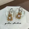 Colar de Urso Flocado Pérola Novo Retro Fofo Coreano Design de Nicho Infantil Versátil de Alta Qualidade para Mulheres