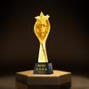 Novo troféu de cristal de polegar, troféu de resina de metal e madeira com impressão colorida, empresa personalizada, reunião anual, equipe excepcional, gravação