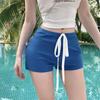 Pantalones casuales para mujer, estilo americano, estilo chica atractiva, con cordón, cintura elástica, pantalones cortos sexys de verano con elástico en la cadera.