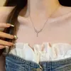 Collar de acero titanio con borla de estrella de explosión de sonido para mujer, nicho, súper dulce, súper hada, estrella joker, cadena para clavícula, venta al por mayor