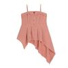 Top de Tirantes sin Mangas con Solapa de Cuadros Irregulares para Mujer talla grande chica rellenita Camisa Adelgazante Cintura Ajustada 6533