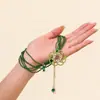 Colar de Múltiplas Camadas com Contas Fresco e Simples Estilo Floresta, Transparente e Versátil, Moderno e Único, com uma Vibe Cool e Elegante, Alto Valor Estético para Mulheres