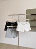Shorts Negros Bordados de Pierna Ancha para Mujer Pantalones Casuales de Verano Spice Girls Cordón Ajustable Pantalones Rectos Combinan con Todo Cintura Alta Forma A Pantalones Cortos
