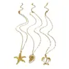 Moda Europea y Americana Personalidad Simple Estrella de Mar Caracola Tortuga Versátil Colgante de Collar de Mujer de Gama Alta Fabricante Mayorista