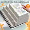Cuaderno recargable A54 engrosado, Cuaderno B5 de tapa lateral con múltiples agujeros, rayado, cuadriculado, liso, cuaderno de espiral