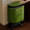 Cubo de basura doméstico con doble cubo interior y exterior, engrosado, gran capacidad, con ruedas, móvil, sin tapa, adecuado para sala de estar y dormitorio