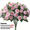 Ramo de Eucalipto y Rosas de 5 Puntas, Rama Única de Simulación, Flores de Plástico, Decoración de Pared de Flores, Plantas, Accesorios para Bonsái, Ramo Mixto