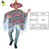 Grande Manto Mexicano Masculino Fantasia de Festa Baile de Máscaras Performance de Palco cosplay Manto Mexicano
