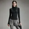 Conjunto deportivo para correr por la mañana para mujer, conjunto de yoga con chaqueta de cremallera y cuello alto y pantalones de yoga de cintura alta para control de abdomen, conjunto de dos piezas de secado rápido