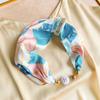 Hebilla Magnética Bufanda de Seda Collar de Perlas para Mujer Decoración Perezosa Verano 2025 Bufanda Protector de Cuello Decoración Nueva Bufanda Venta al por Mayor