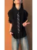 Camisa de manga longa com gravata falsa emendada para homens e mulheres, estilo faculdade americana de primavera, jaqueta de camisa em camadas para casais