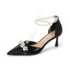 9777-11 estilo francês apontado sapatos de salto alto socialite verão banquete pérola vestido de fada Lady dama de honra