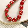 Cuentas de vidrio de fresa tridimensionales de simulación de estilo pastoral, accesorios de joyería DIY, pendientes, pulsera, colgante, material femenino al por mayor