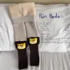Leggings para niñas, calcetines gruesos con forro polar para niños de otoño e invierno, pantalones de nueve puntos con retazos, calcetines de felpa de dibujos animados, pantalones cálidos