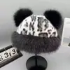 Chapéu Mongol com Pelúcia Estampada de Leopardo, Chapéu de Inverno Quente Feminino, Chapéu de Pelúcia Estampado de Leopardo, Chapéu Térmico e à Prova de Frio, Transfronteiriço