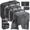 Conjunto de Bolsas de Armazenamento para Viagem Transfronteiriça com Sete ou Oito Peças, Bolsa de Armazenamento para Viagem de Negócios, Bolsa de Armazenamento de Grande Capacidade, Conjunto de Armazenamento à Prova d'Água