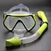 Gafas de buceo profesionales juego de tubo de respiración silicona antivaho snorkel gratis juego completamente seco máscara de gafas de buceo snorkel