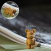 Sándalo Tallado Oso Violento Accesorios Pequeños Juguete de Caoba Cuentas Sueltas Accesorios DIY Oso Lindo