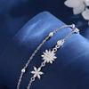 Pulsera Copo de Nieve de Ensueño Plata Esterlina S925 Pulsera de Lujo Ligero Nicho para Niña Primavera y Verano Pulsera para Mujer Doble Capa Apilada Joyería