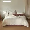 Grado A para maternidad e infantil, 100% algodón, jacquard teñido en hilo de doble capa de gasa, juego de cuatro piezas, algodón puro ultra suave, adecuado para dormir directamente sobre él, disponible en tamaños individual y doble