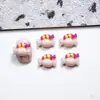 Decorações de Arte para Unhas Desenho de Doces, Acessórios de Unha 3D Fofos, Bolo de Coração Temático de Comida, Acessórios de Unha Vestíveis de Laço