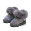 Botas de nieve para niña, botas cortas de invierno con forro polar, botas para niña de 1 a 2 años, zapatos cálidos de algodón nuevos para bebé.