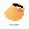 Chapéu de Sol Feminino de Aba Larga para Primavera e Verão Proteção UV Chapéu de Sol com Topo Aberto Pode Prender Rabo de Cavalo Secagem Rápida Boné de Basebol Faz o Rosto Parecer Menor