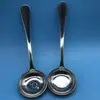 Cuchara de acero inoxidable con cabeza redonda profunda, cuchara de fondo plano para comer, cuchara redonda grande, cuchara sopera casera engrosada, cuchara para aceite para comercio exterior