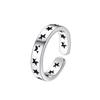Anillo de plata esterlina s925 al por mayor para hombre, anillo de estrella de cinco puntas con apertura, plata tailandesa retro, joyería de tendencia de personalidad